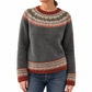 Jersey de punto de cuello redondo y corte holgado para mujer