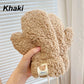 Cozy Bear Plush Warm Gloves with String