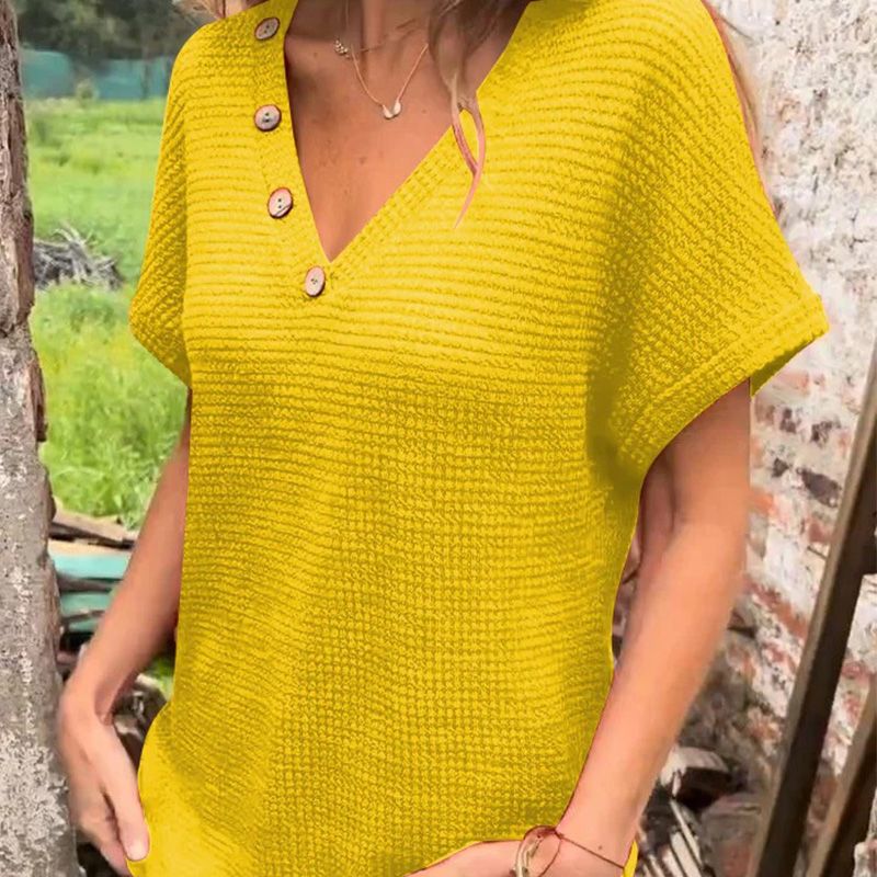 Women’s Stylish V-neck Short-sleeved Top