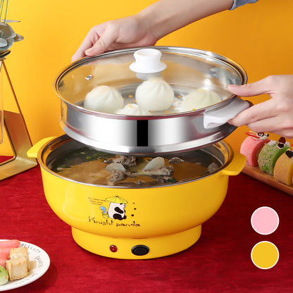 Multifunctional electric cooking pot with steamer